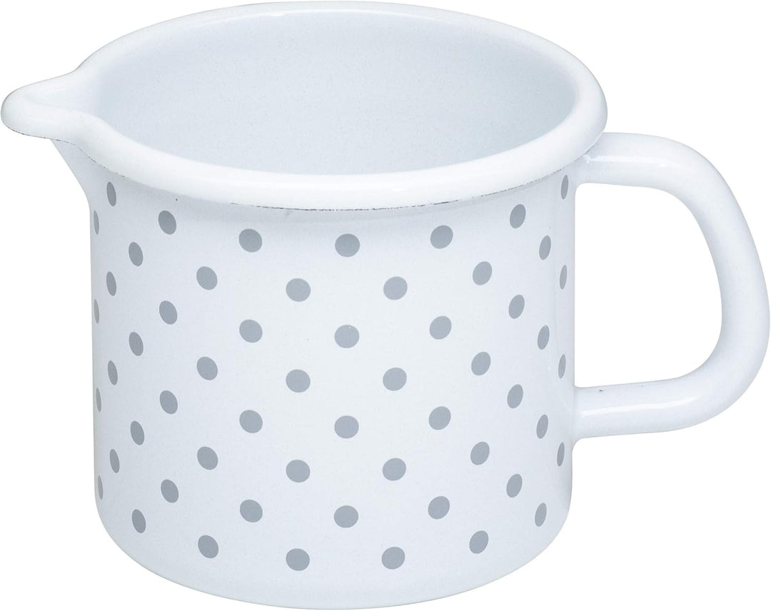 Riess, 0039-066, Schnabeltopf 10 0,75 L, Country - PÜNKTCHEN GRAU, Durchmessser 10 cm, Höhe 10 cm, I