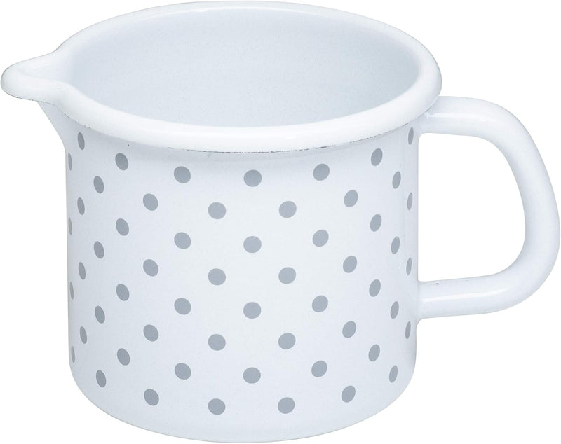 Riess, 0039-066, Schnabeltopf 10 0,75 L, Country - PÜNKTCHEN GRAU, Durchmessser 10 cm, Höhe 10 cm, I