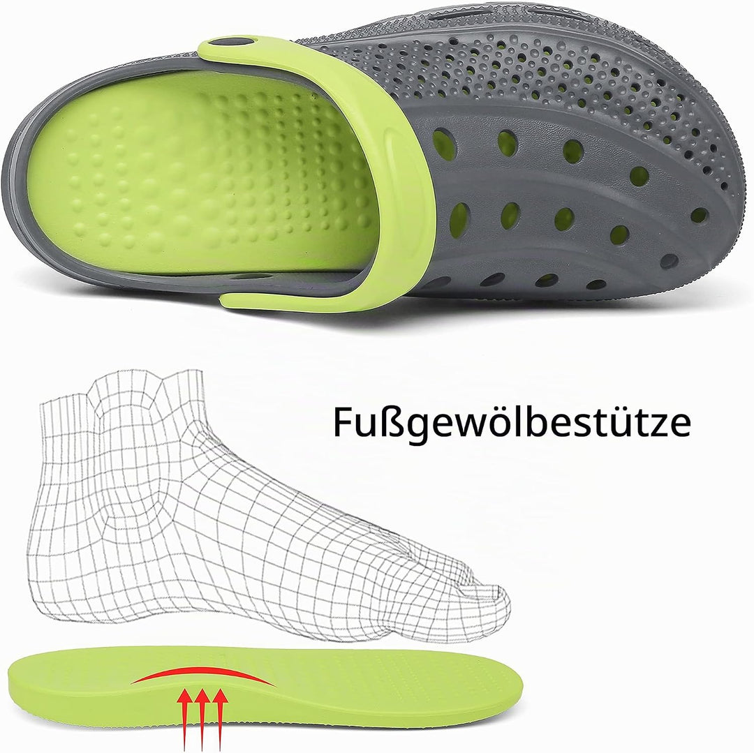 INMINPIN Clogs Herren Pantoletten Sommer Hausschuhe Damen rutschfest Atmungsaktiv Strand Sandalen Ga