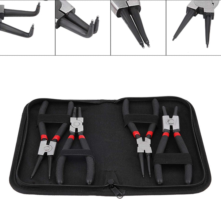 Fydun Pince Sicherungsringe Facom 4Pcs 7 Zoll Sicherungsringzange Innen Aussen Gebogen gerade Sicher