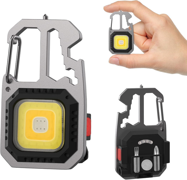 T-SUN Tragbare Mini LED Arbeitsleuchte Schlüsselanhänger Taschenlampe 7 Modi 800 Lumen Wiederaufladb