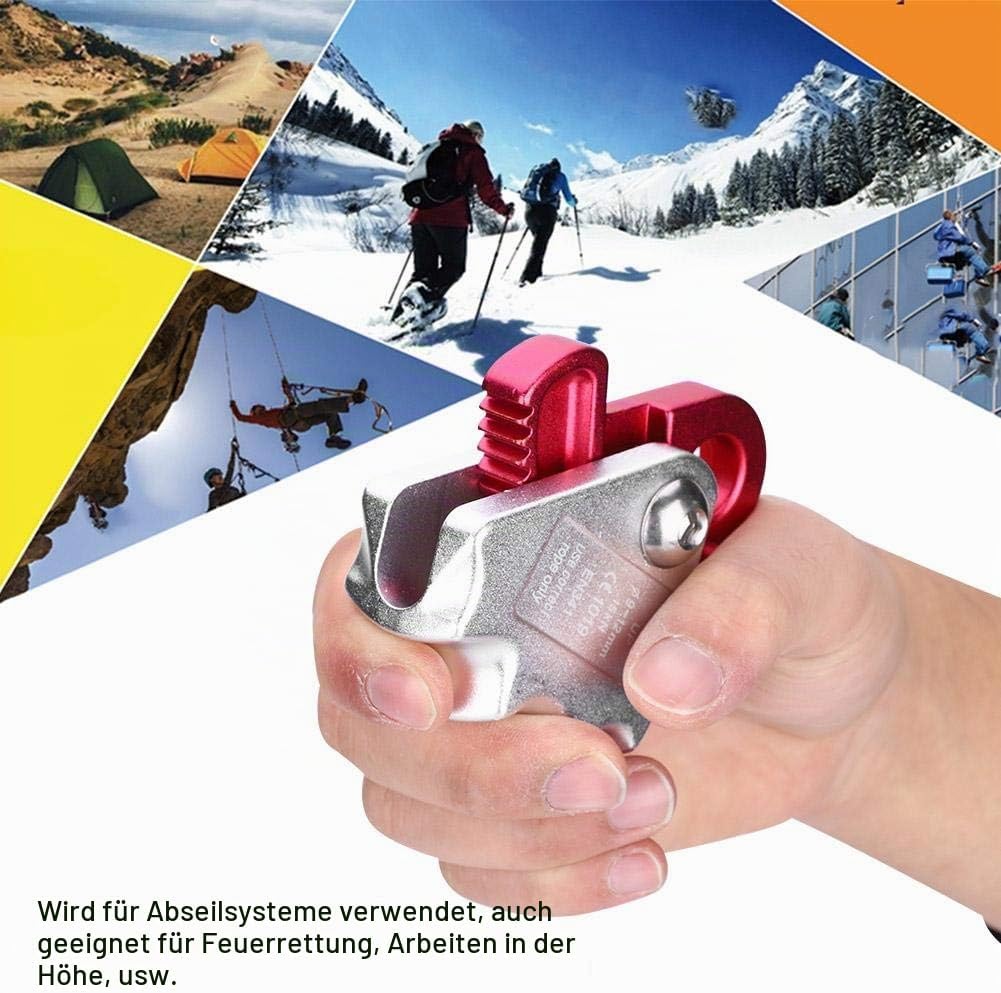 VOBOR Selbstbremsender Stop Descender,Sicherung für Dacharbeiten,15KN Rope Grab Bergsteigerzubehör f