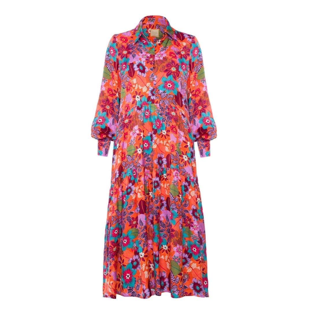 Swing Fashion Damen Capri Dress 38 Blumen, 38 Blumen