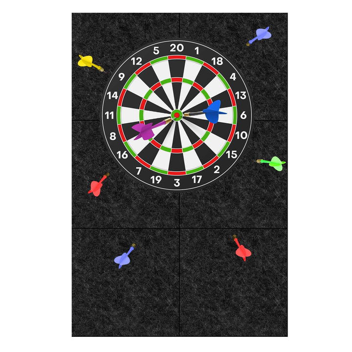 6er-Pack Dartboard-Wandschutz: 30 x 30 cm Wandumrandung, langlebiger Filz-Wandschutz, Kork-Dartboard