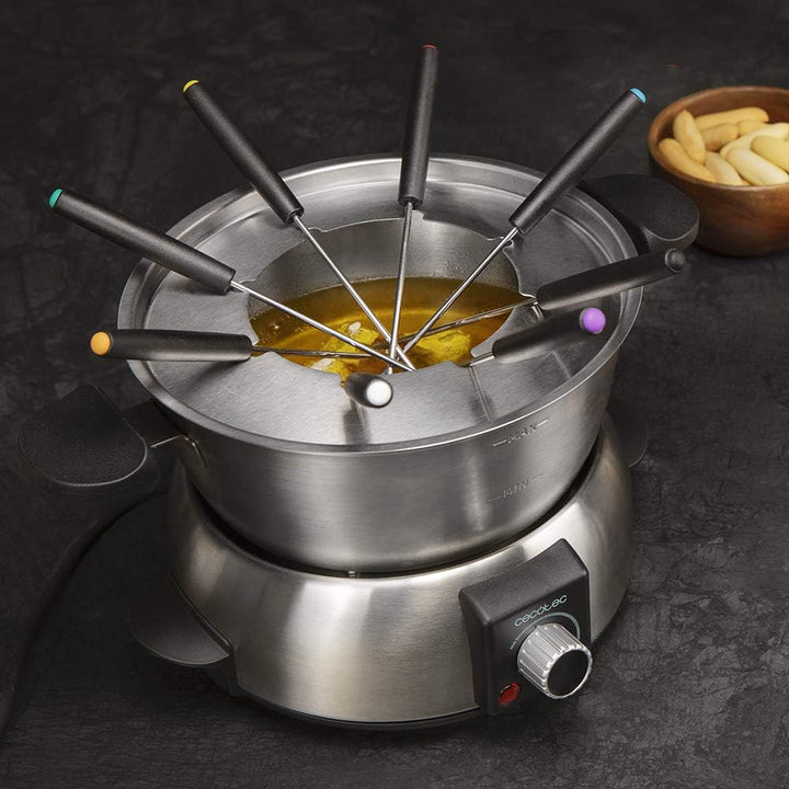 Cecotec electisches FunGourmee Fondue aus rostfreiem Stahl für 8 Personen, einstellbare Temperatur,