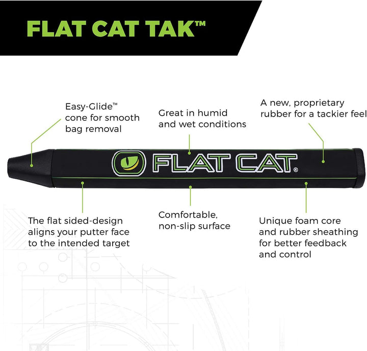 TAK Flat Cat Golf Putter Grip (Various Sizes) Standard, Standard