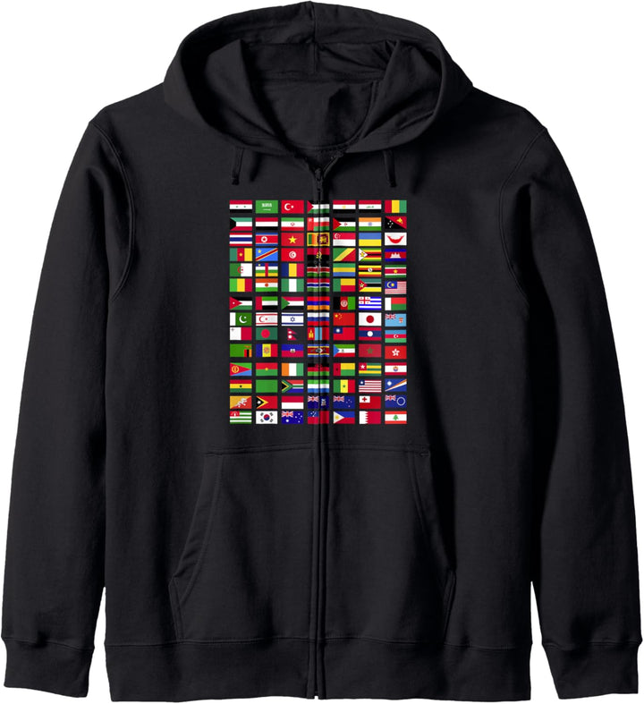 Flaggen Der Welt Spruch Geschenk Reisen Weltreise Geschenkid Kapuzenjacke
