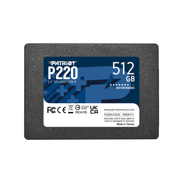 Patriot Memory P220 Internes Solid State Drive 512GB SSD SATA 3 2,5 Zoll, 512GB