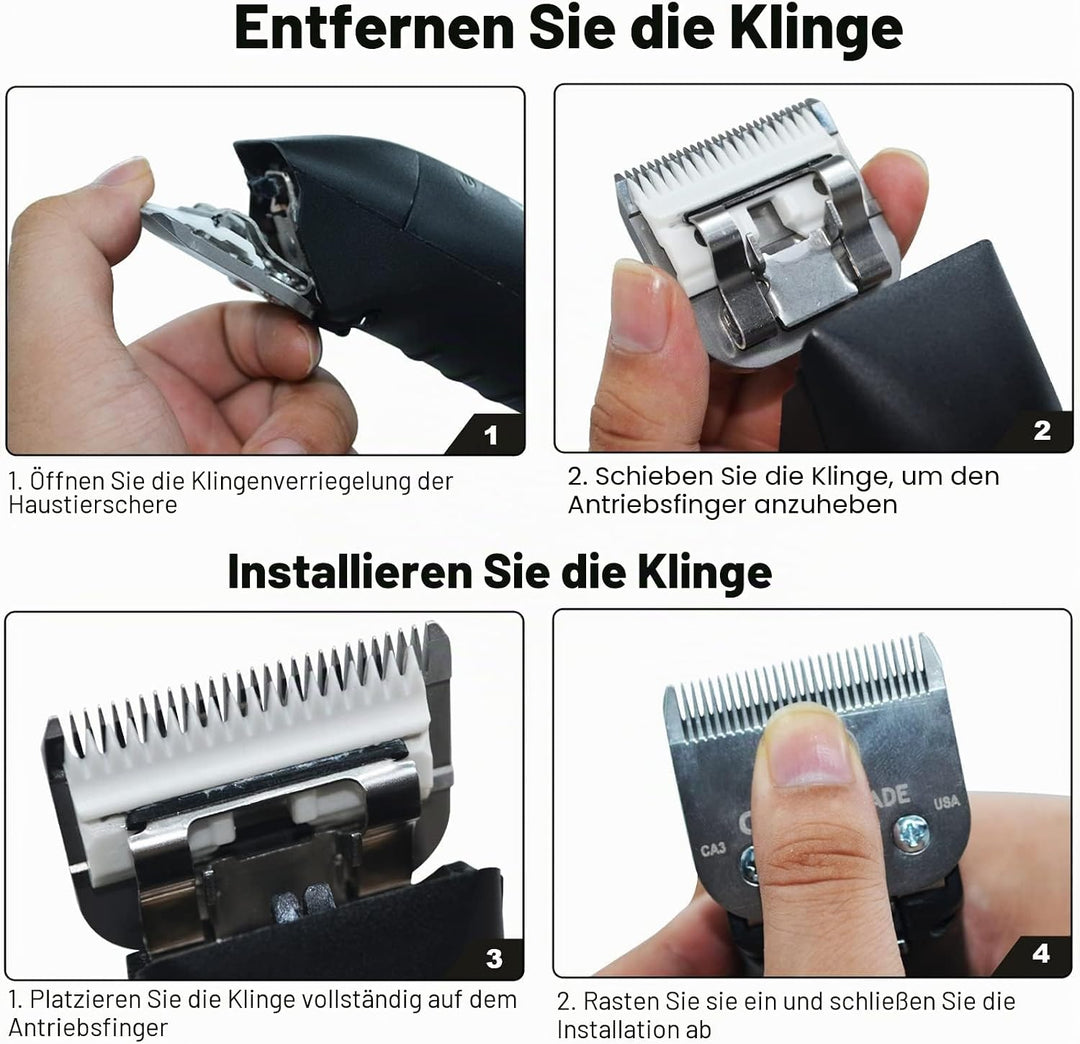 Cosyonall 5pcs Ersatzklinge für Hundepflege, kompatibel mit Andis-Schermaschinen, Karbonstahl, abneh
