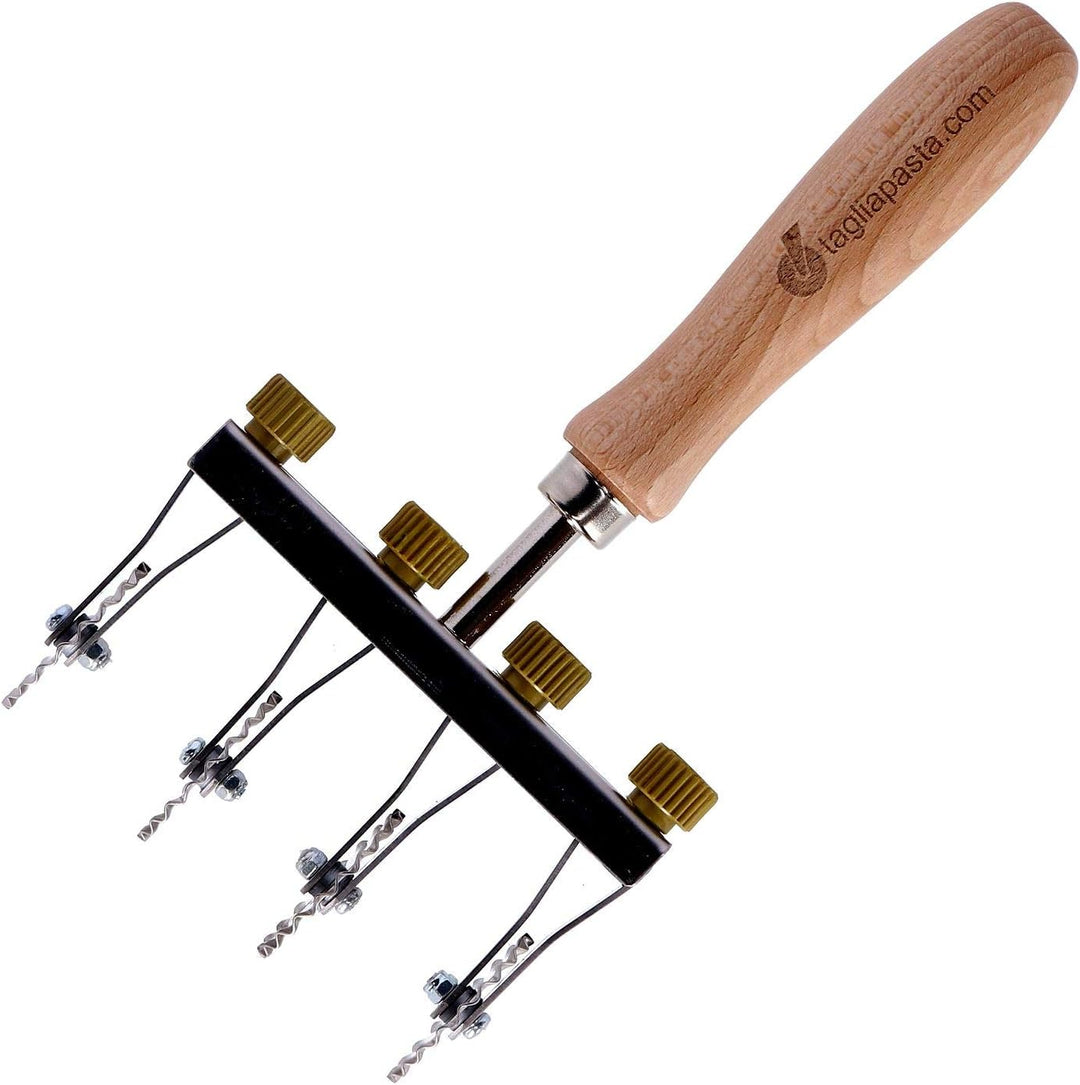 Rad für frische Blätterteig, 4 verstellbare Zahnklingen, Durchmesser 36 mm aus Edelstahl und Griff a
