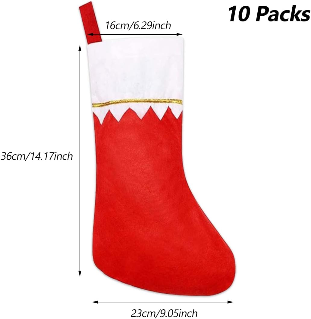 Nikolausstrumpf,Nikolausstiefel,10 Stück Nikolausstiefel Zum Befüllen,36 x 23 cm ,Grosser Weihnachts