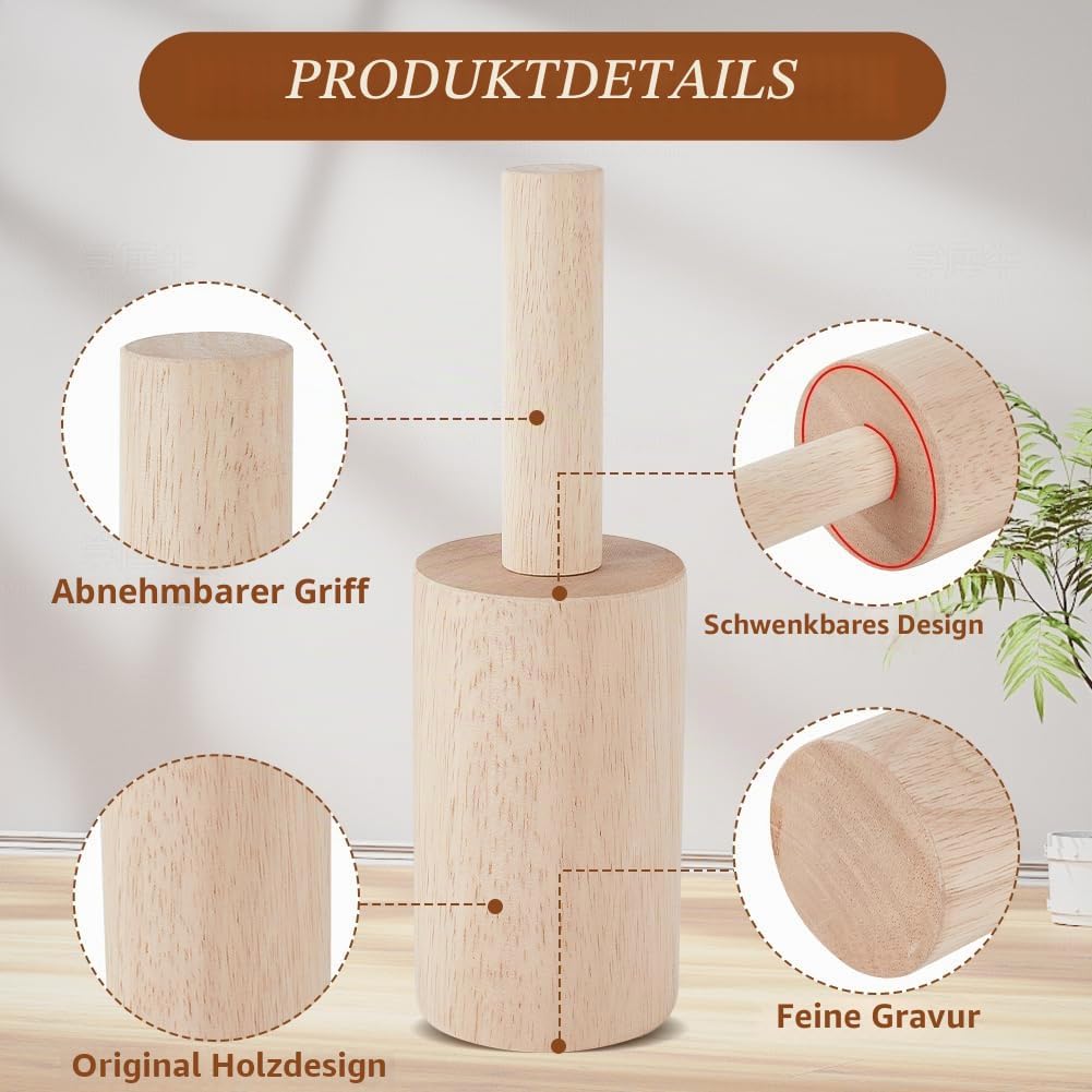 BENECREAT 220x70mm Holz Töpferform, Polymerton Bildhauerwerkzeuge mit Griff Tonformwerkzeug Für Tonk