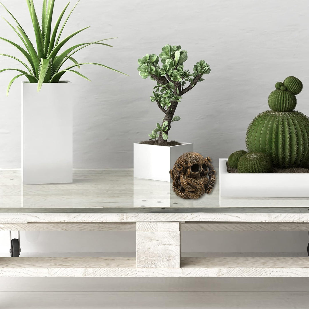 Pacific Trading Pacific Gothic Skull Metall Octopus Figur, Marine Life Einzigartige Statue Tischdeko