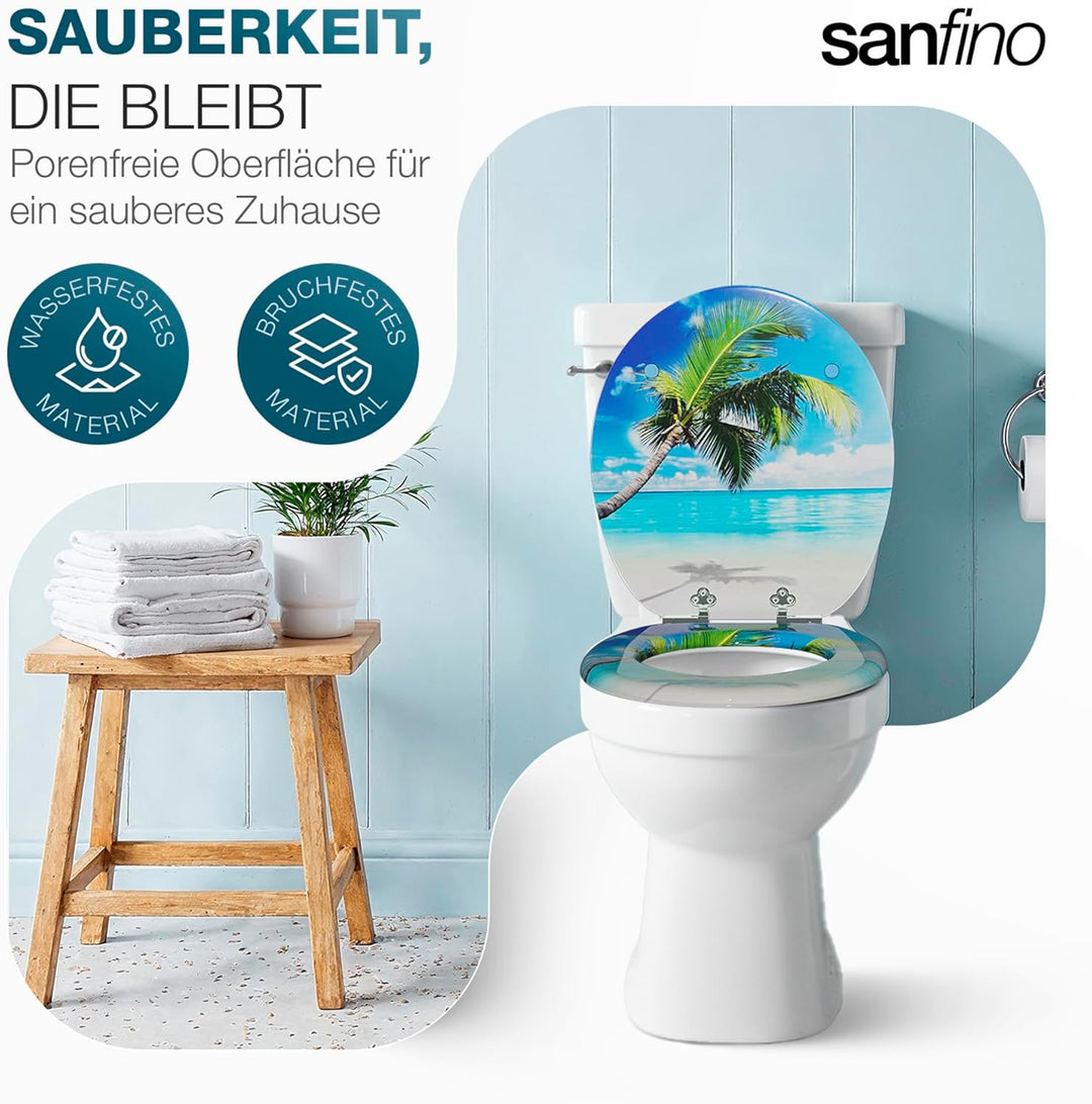 Premium WC Sitz mit Absenkautomatik – hochwertige Toilettendeckel aus Holz, viele bunte Motive, hohe