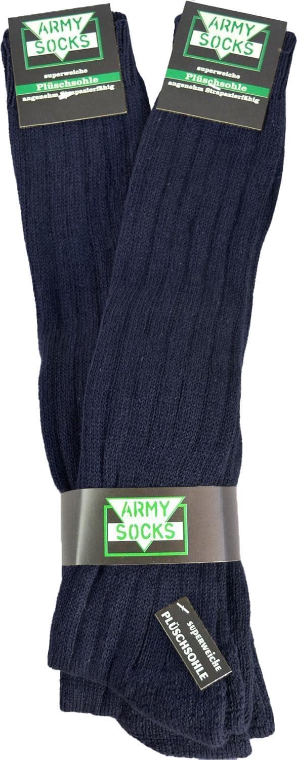 Polar Husky 6 Paar Herren Übergrösse Kniestrümpfe (Arbeitsstrümpfe) mit Frottee Sohle Farbe Marine G