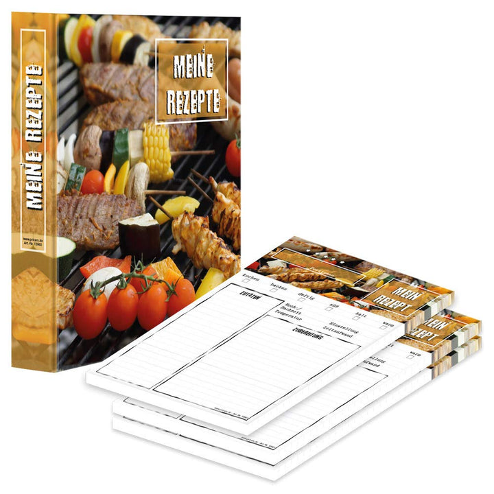PRICARO Rezeptordner mit Rezeptblock "BBQ", A5