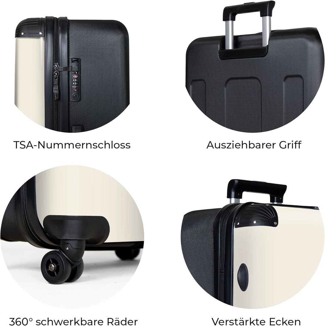 NoBoringSuitcases.com® Koffer XL Gross 77x51.5x28 cm Reisekoffer mit 4 Rollen Leicht Trolley Hartsch
