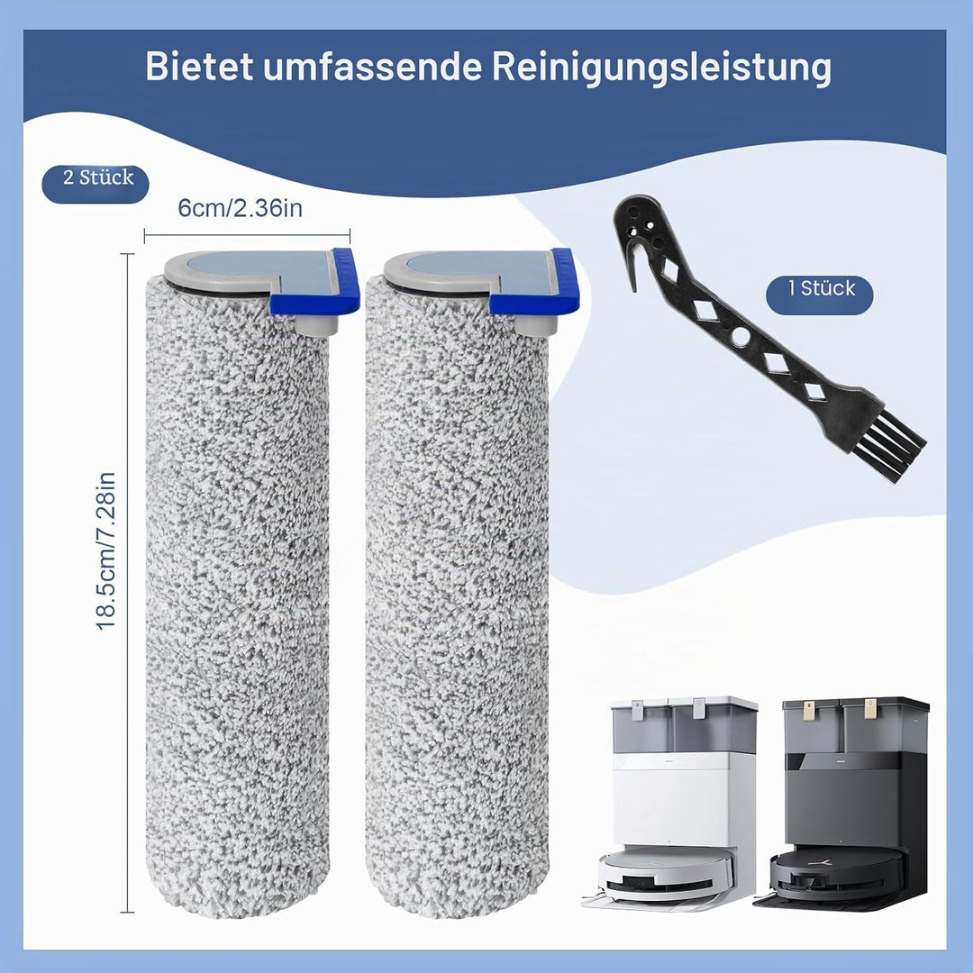 Bürstenrolle Ersatzteile für Ecovacs Deebot X8 Pro Omni / x8 Omni Roboter Staubsauger Zubehör, 2 Wis