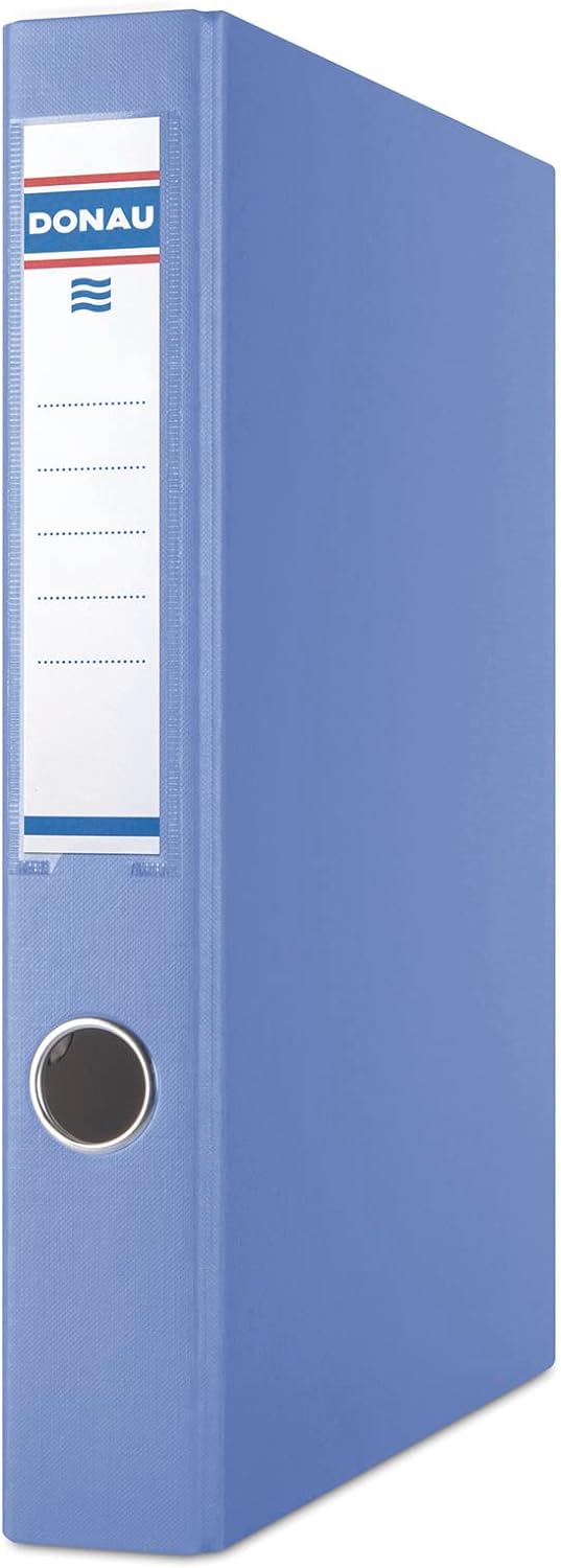 DONAU 3934001PL-10 Ringbuch/Blau | 4-D-Ring-Mechanik 30mm DIN A4 Ringordner Pappe/Kunststoff | Aus 1