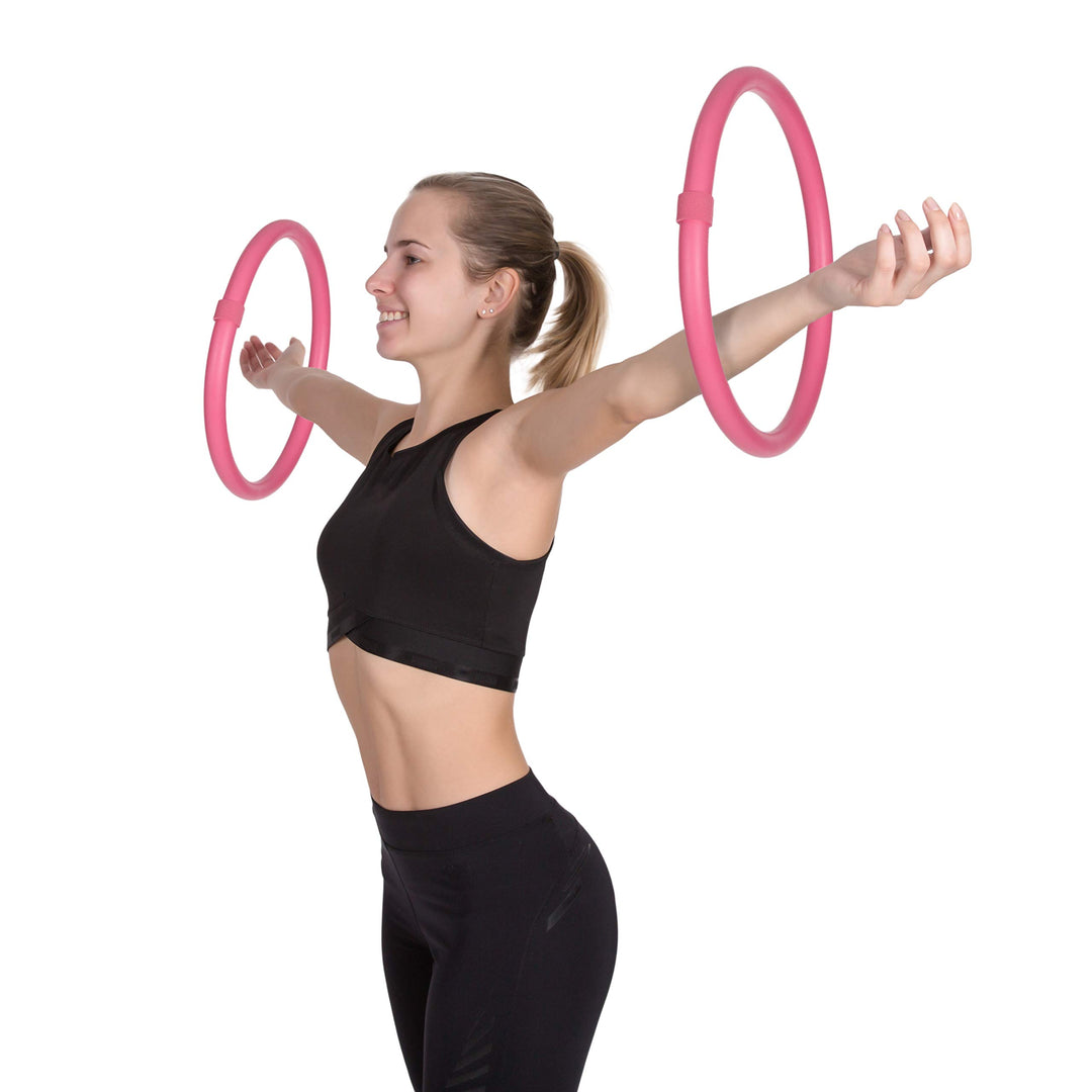 HOOPOMANIA Arm Hoop [2-teilig] Arm Hula Hoop zum Winkearme trainieren mit Schaumstoff Pink, Pink