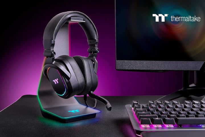 Thermaltake Argent HS1 RGB Gaming Headset Stand | Headset-Halterung | Aluminium | Kabelhalter | Zwei