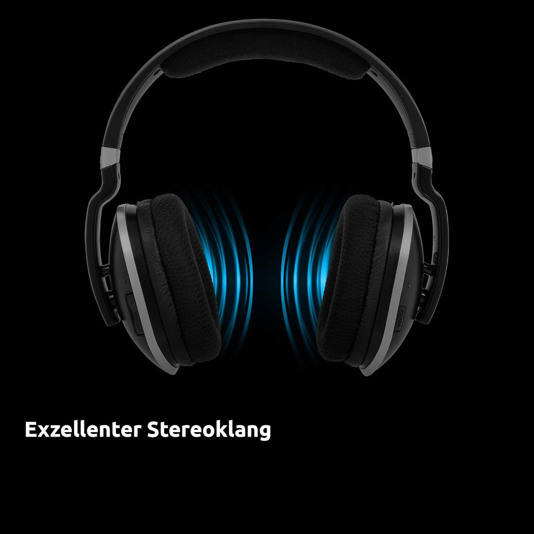 TechniSat STEREOMAN 2 V2 - kabelloser 2,4GHz Funkkopfhörer (für Fernseher und Musikanlagen, mit Dock