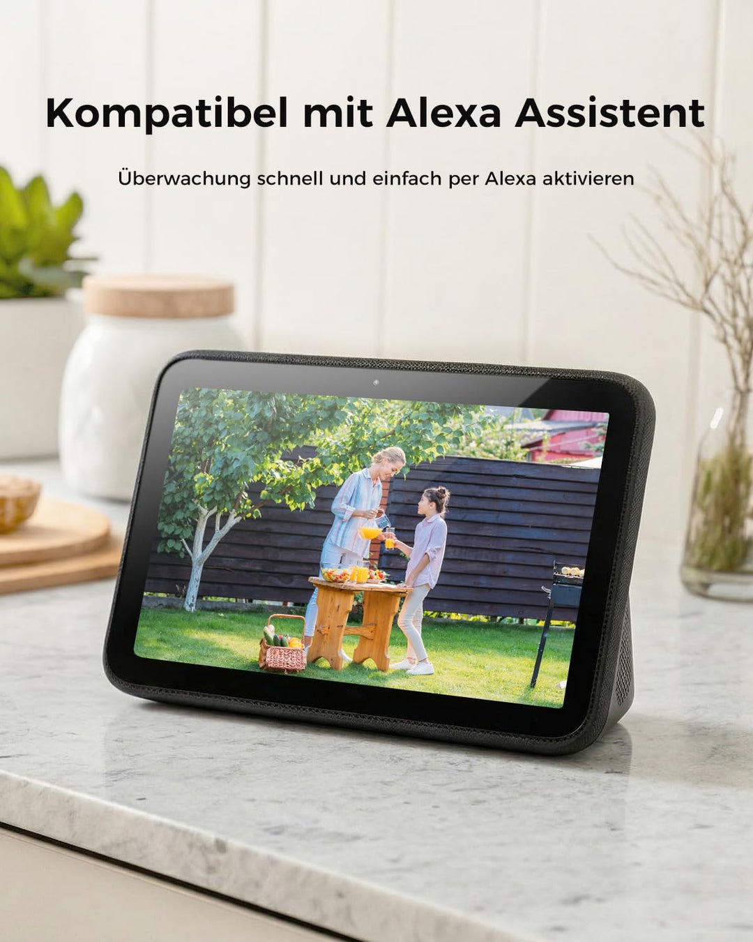 2K Überwachungskamera Aussen Solar,Einfach zu Montieren, Lädt bei Schwachlicht,2.4GHz Kabellos Kamer
