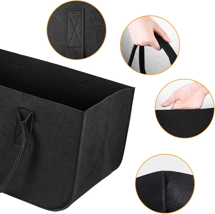 AiQInu Brennholz Filztasche Holzkorb für Kaminholz, Faltbar Feuerholzkorb Schwarz Kaminholztasche Ho