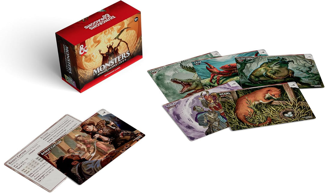 Dungeons &amp; Dragons Referenzkarten – Monster (Tiere und NSCs) | D&amp;D-Zubehör (Englische Version)