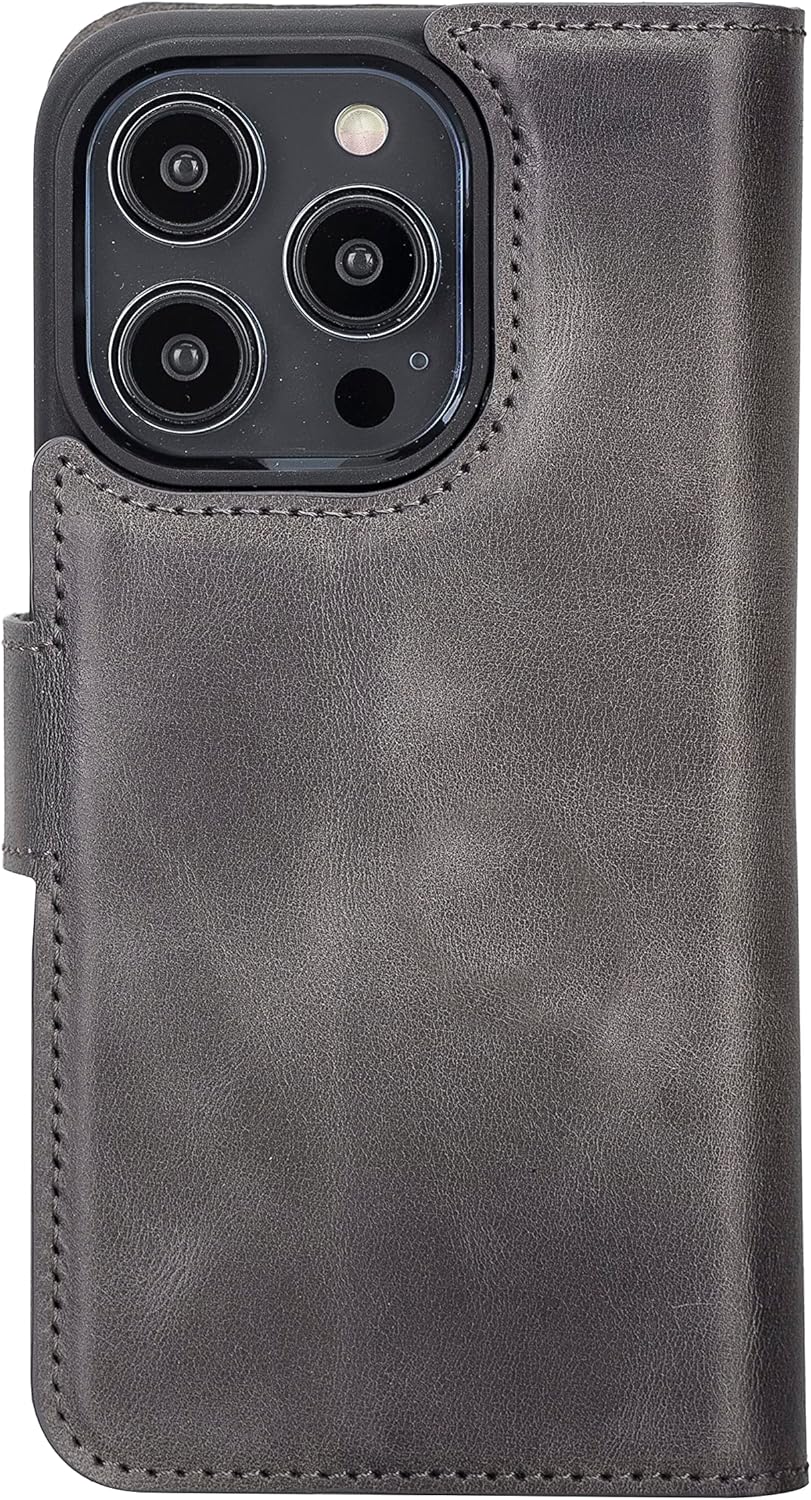 Solo Pelle Lederhülle kompatibel für iPhone 15 Pro in 6.1 Zoll abnehmbare Hülle (2in1) inkl. Kartenf