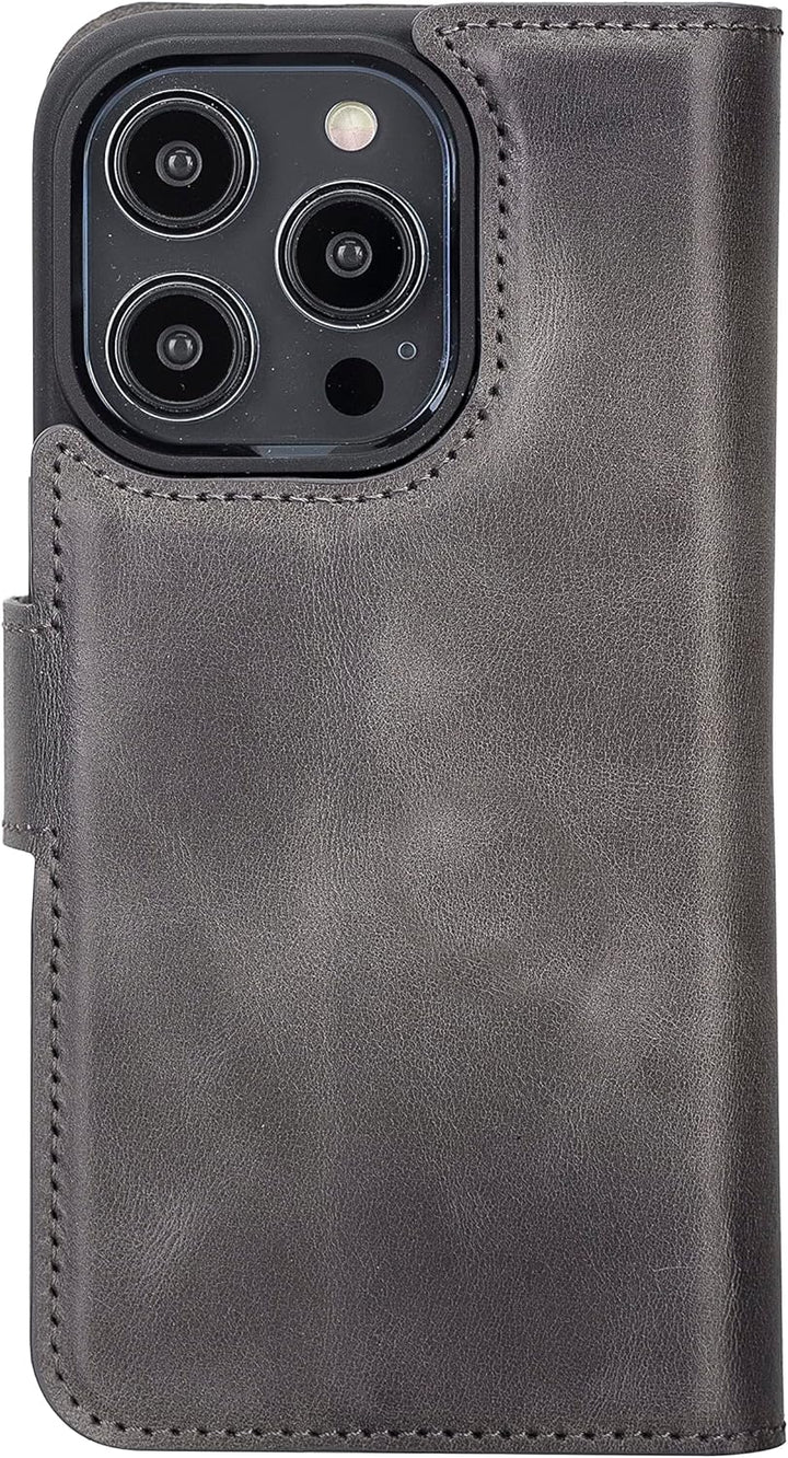 Solo Pelle Lederhülle kompatibel für iPhone 15 Pro in 6.1 Zoll abnehmbare Hülle (2in1) inkl. Kartenf