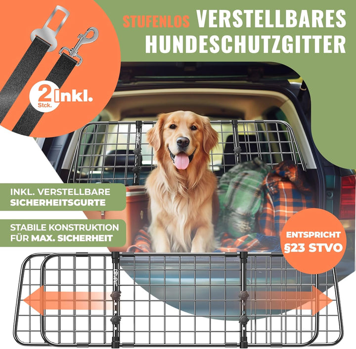 Lovpet® Hundegitter Auto, Autoschutzgitter Trenngitter Universal, verstellbare Breite, Kopfstütze Ko