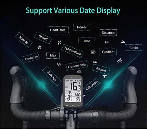 CYCPLUS GPS Fahrradcomputer und Halterung, wasserdichte Fahrradtacho und Kilometerzähler, ANT+ Draht
