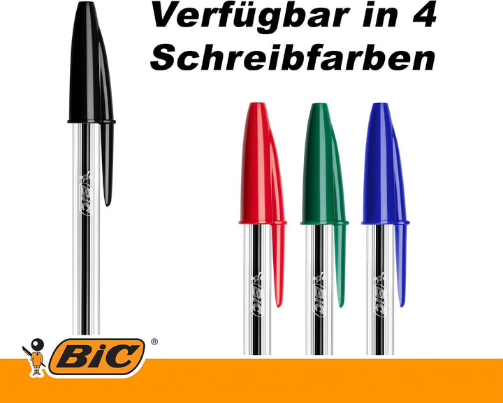 BIC Kugelschreiber Cristal Original, in Schwarz, Strichstärke 0,4 mm, 150er Pack, Ideal für das Büro