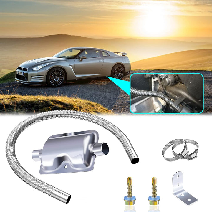 Abgasschlauch für Stromerzeuger, 300CM Auto Edelstahl Abgasrohr und Schalldämpfer, mit Zwei Edelstah