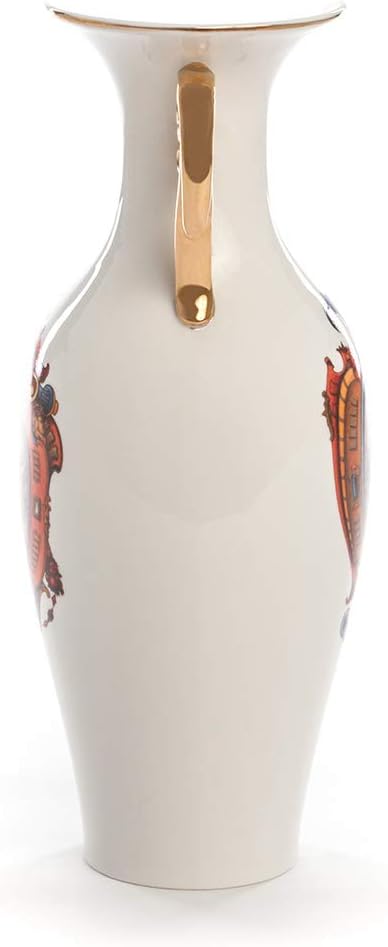 SELETTI Porzellanvase Ø 14 cm H.32,5 Zoll Hybrid-Adelma