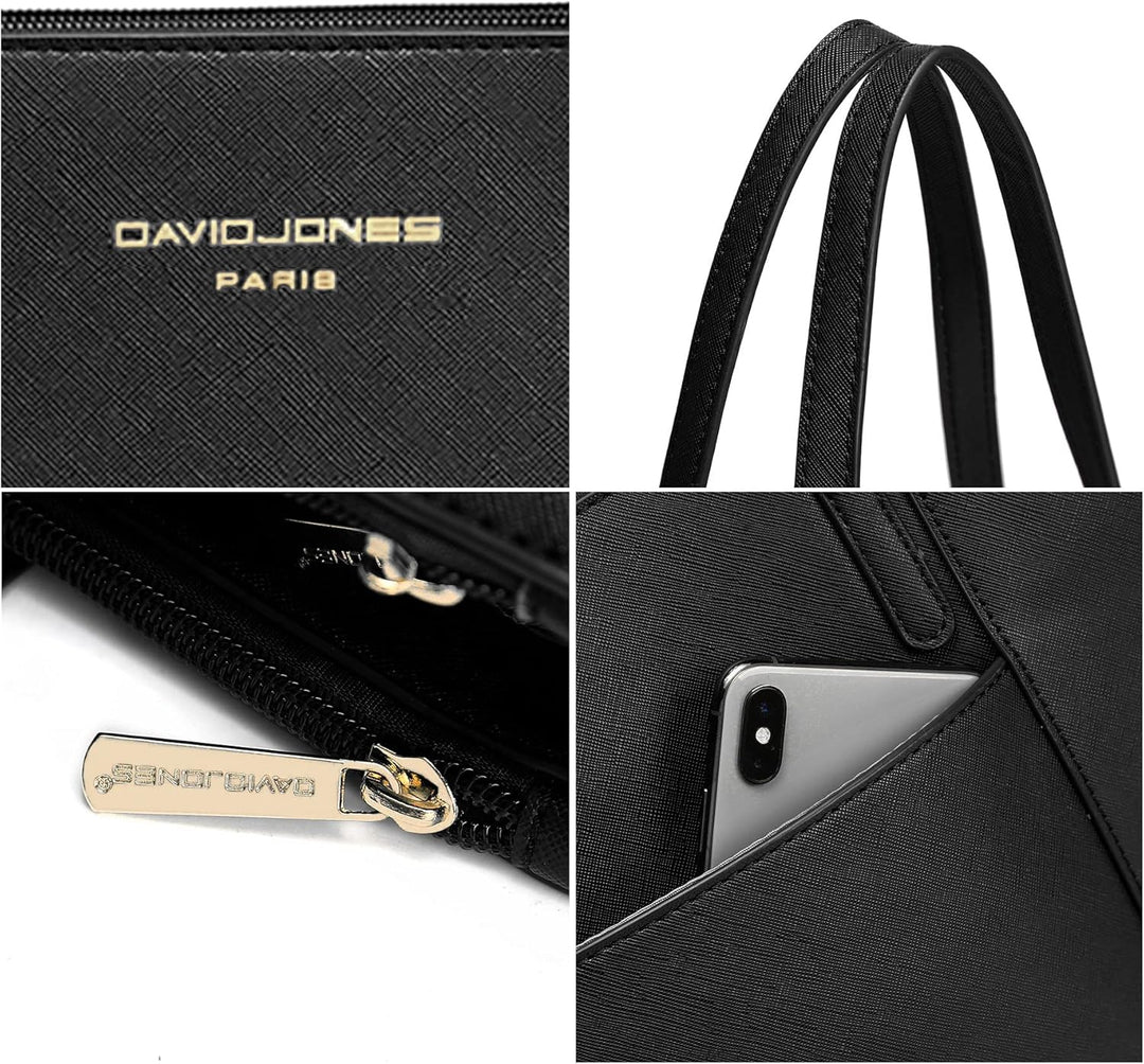 David Jones - Damen Shopper Handtasche - Frau Grosse Henkeltasche PU Leder - Arbeitstasche Viele Fäc