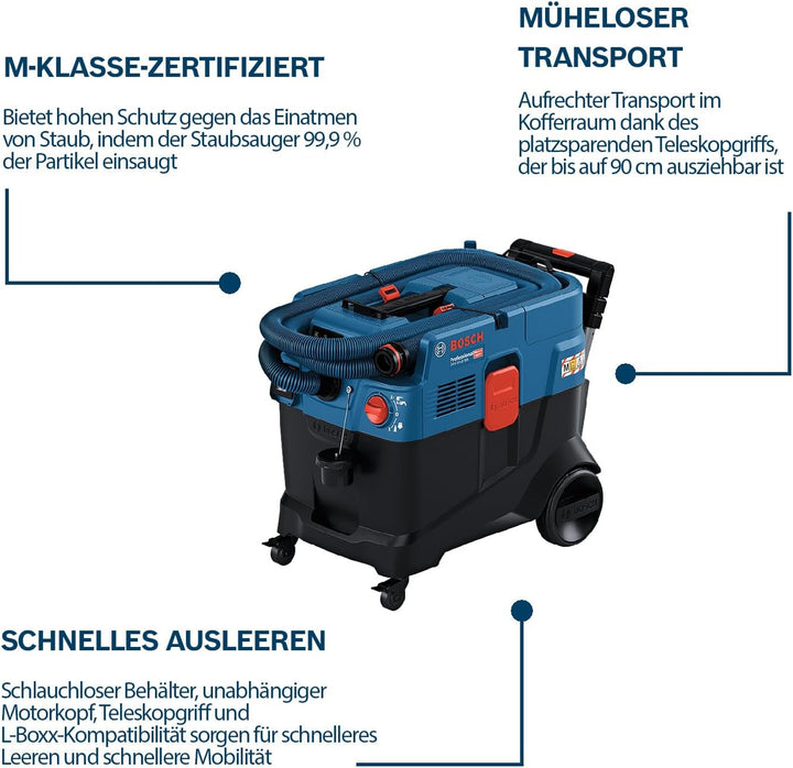 Bosch Professional Allessauger GAS 12-40 MA (1200 W, automatische Filterreinigung (AFC), inkl. Haupt