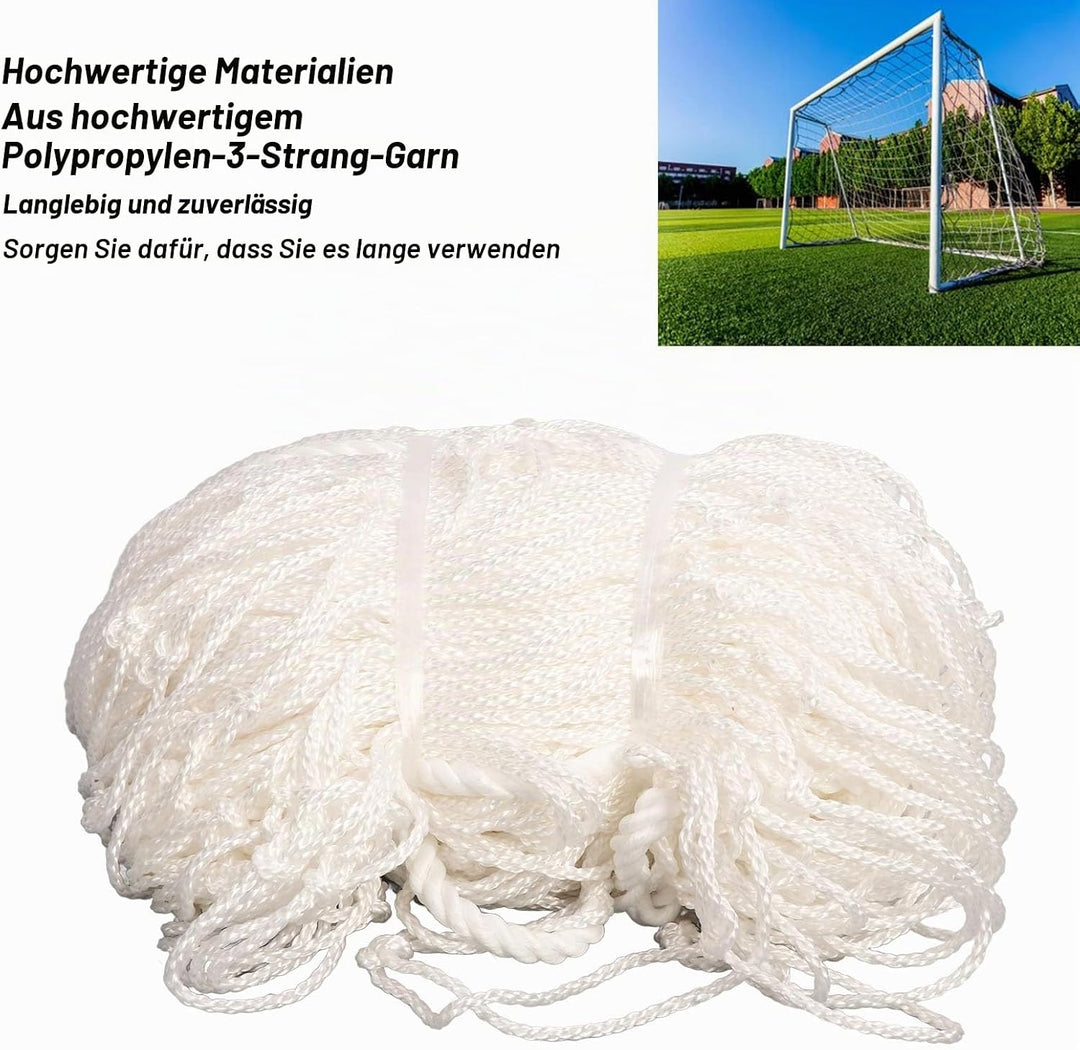 Fussballnetz, 3x2 m/9,8x6,6 ft Tornetz Professionell Fussballtor Netz 3 Stränge Eng Gewebt Polypropy