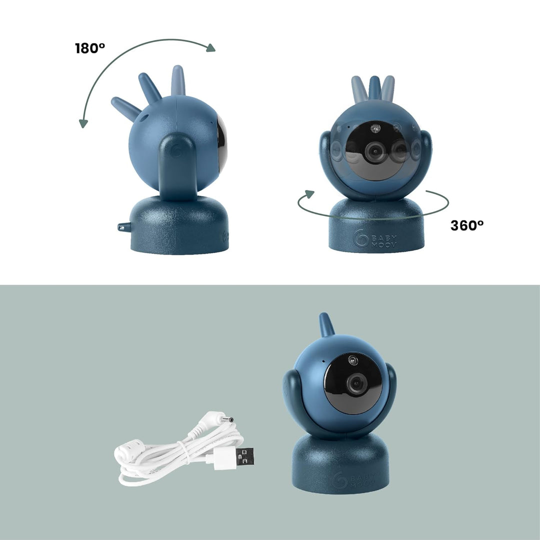 Babymoov Zusatzkamera YOO Master+ HD – 360°-Kamera, Nachtsicht & Zoom, VOX-Modus, 8 Schlaflieder, Re