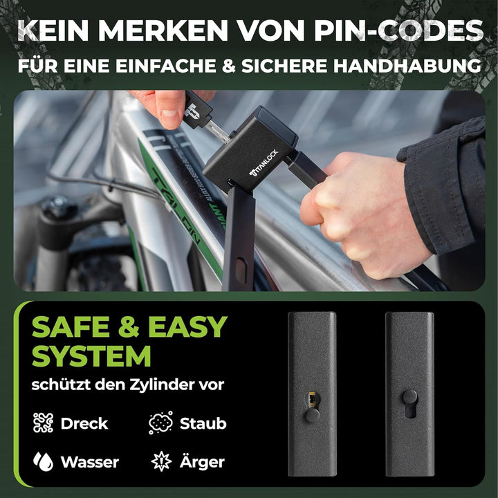 Fahrradschloss Faltschloss Diebstahlsicher [Das Original] Schnelle + Leichte Montage Rostfrei Sicher