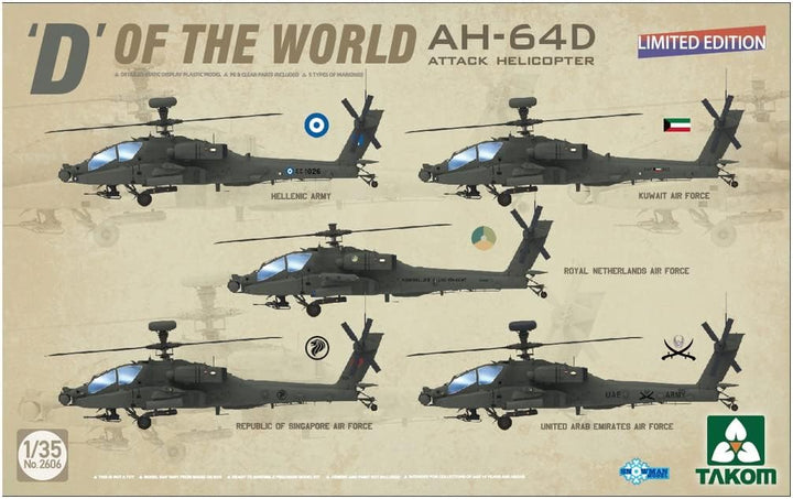TAKOM 2606 "D Of the World AH-64D Apache Longbow Attack Helicopter Limited Edition Massstab 1:35 Mod