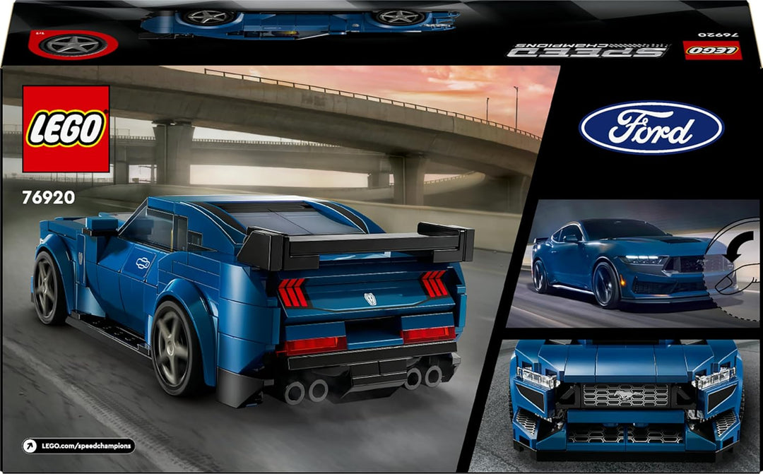 LEGO Speed Champions Ford Mustang Dark Horse Sportwagen, Auto-Spielzeug mit Minifigur zum Bauen, Spi
