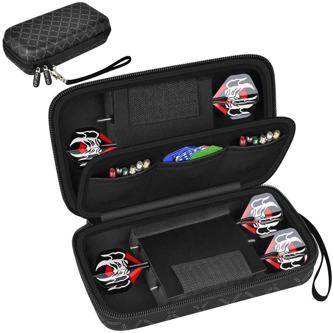 GWCASE 6 Dart Tasche Tragetasche, Schützender Dartcase für Stahl/Soft Tip Darts, Flüge, Wellen, trag