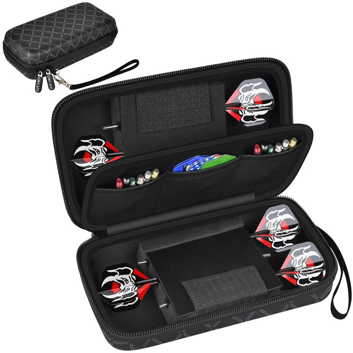 GWCASE 6 Dart Tasche Tragetasche, Schützender Dartcase für Stahl/Soft Tip Darts, Flüge, Wellen, trag