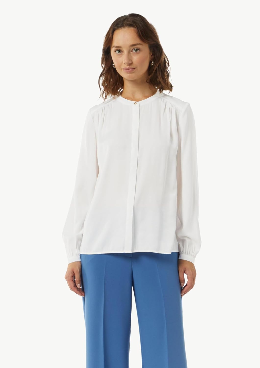 Comma Satinbluse mit Kappärmeln 34 Weiss, 34 Weiss