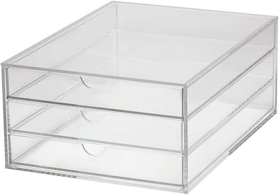 MAUL Schubladenbox A4 aus Acryl | Schreibtisch Organizer mit 3 Fächern zur Aufbewahrung von Papier,