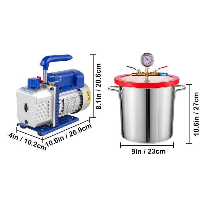 Vakuumkammer mit 3CFM Vakuumpumpe (11.4L)