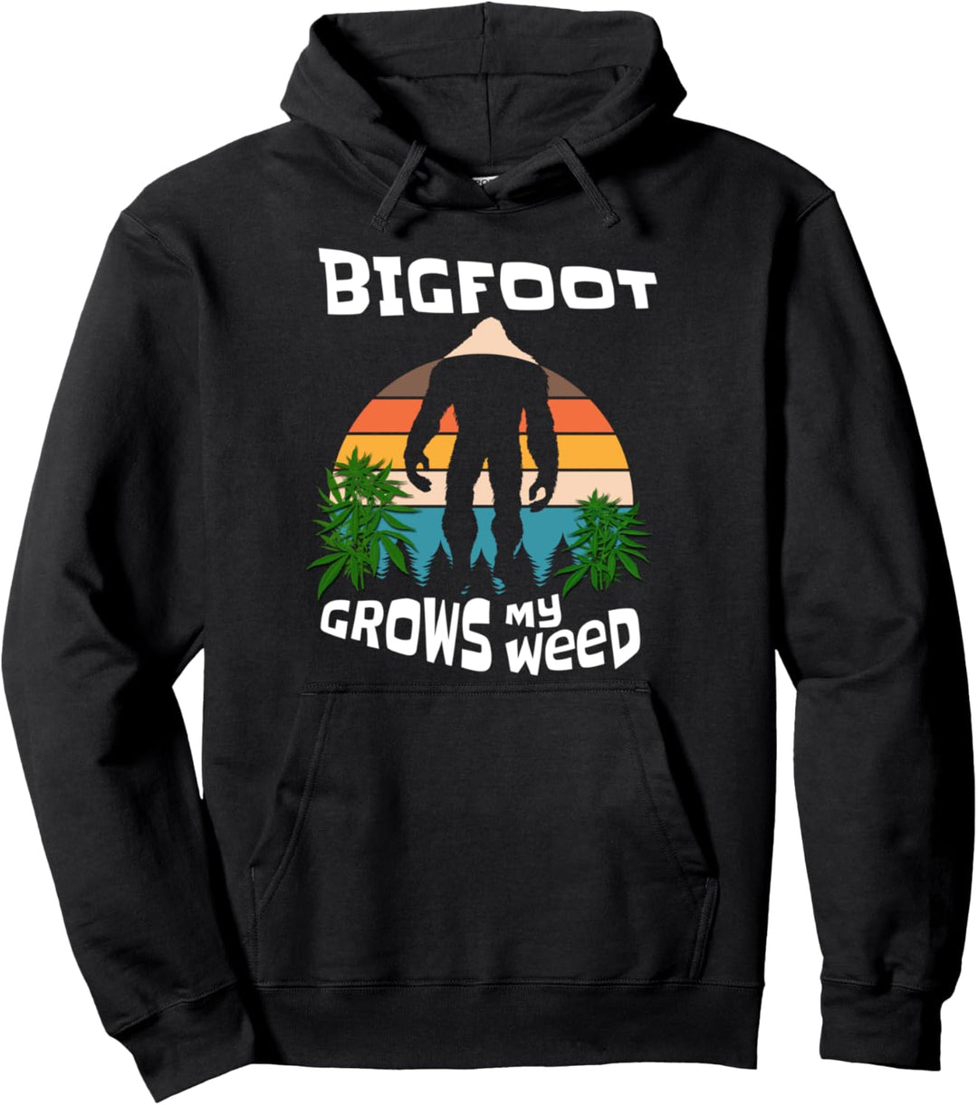 Sasquatch Sci-Fi Tee Bigfoot Grows My Weed Canna Cultivation Pullover Hoodie