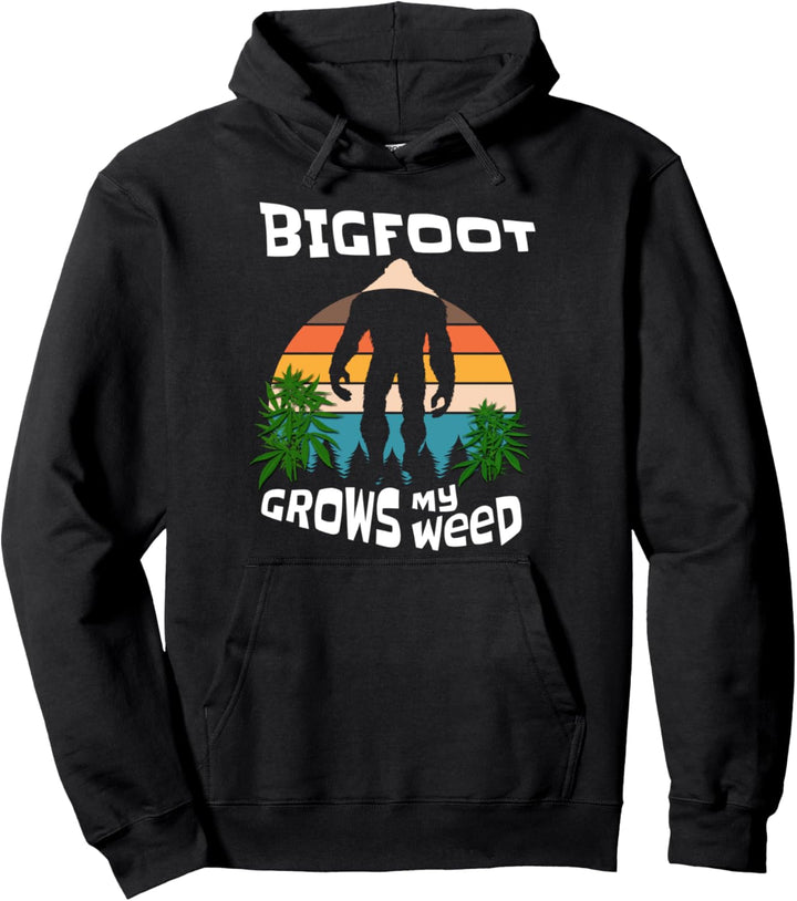Sasquatch Sci-Fi Tee Bigfoot Grows My Weed Canna Cultivation Pullover Hoodie